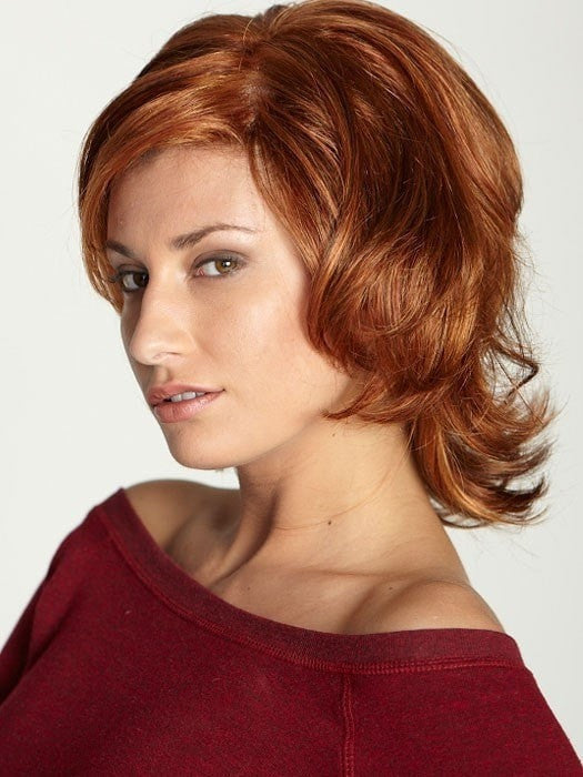 VIRGINIA by Dream USA in SUNSET | Light Auburn (32) blended with Medium Chestnut Brown (6) and with Burgundy (33) frosted with Butterscotch Blonde (88B)