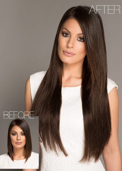 Before & After | Lilly Ghalichi Hair by Bellami | Remy Human Hair Extensions | Color 2