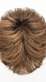 CHOCOLATE-ROOTED 830.27.6 | Dark/Medium Brown blended with Light Auburn and Dark Strawberry Blonde and Shaded Roots