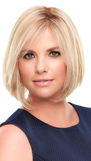 The easiPart 8" Remy Human Hair Topper by Jon Renau in color 12FS8 | Light Gold Brown, Light Natural Gold Blonde and Pale Natural Gold-Blonde Blend, Shaded with Medium Brown