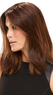 Place slightly behind your hairline for the most natural look