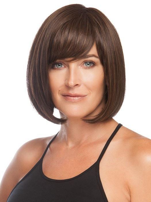 Wear the bang off to the side or have your stylist customize it for you | Color: Medium Brown