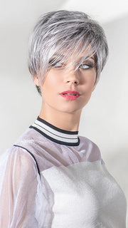 FIRST by Ellen Wille in SALT-PEPPER-MIX | Light Natural Brown with 75% Gray, Medium Brown with 70% Gray and Pure White Blend