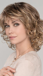 CAT by ELLEN WILLE in LIGHT-BERNSTEIN-ROOTED | Light Auburn, Light Honey Blonde, and Light Reddish Brown blend and Dark Roots
