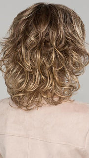 CAT by ELLEN WILLE in LIGHT-BERNSTEIN-ROOTED | Light Auburn, Light Honey Blonde, and Light Reddish Brown blend and Dark Roots