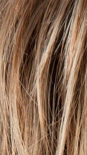 LIGHT BERNSTEIN ROOTED | Light Auburn, Light Honey Blonde, and Light Reddish Brown blend and Dark Roots