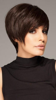Slightly longer fringe on the right side (This piece has been styled)