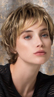 CLUB 10 by Ellen Wille in BERNSTEIN ROOTED | Light Brown Base with Subtle Light Honey Blonde and Light Butterscotch Blonde Highlights and Dark Roots