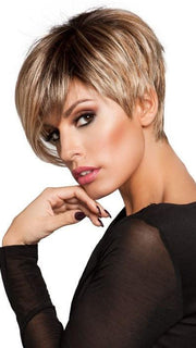 DISC by Ellen Wille in DARK-SAND-ROOTED | Light Brown Base with  Lightest Ash Brown and Medium Honey Blonde Blend and Dark Roots