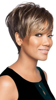 DISC by Ellen Wille in COFFEE LIGHTED | Medium to Dark Brown Base with Honey Blonde Highlights on the top only, darker nape