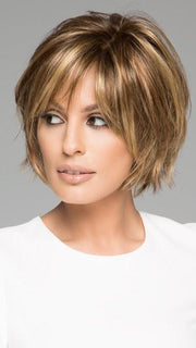 ECHO by Ellen Wille in LIGHT BERNSTEIN ROOTED | Light Auburn, Light Honey Blonde, and Light Reddish Brown Blend and Dark Roots