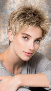 GOLF by Ellen Wille | This short pixie wig can be worn right out of the box | Color Sandy Blonde Rooted