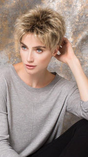Sassy and edgy, you can't go wrong with this short style | Color: Sandy Blonde Rooted