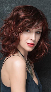 LOAD by Ellen Wille in HOT CHILI ROOTED | Bright Copper Red and Medium Burgundy Red Blend with Medium to Dark Brown Roots