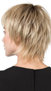 Shorter crown and longer nape creates a shag cut 