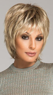 PLAY by Ellen Wille in CHAMPAGNE ROOTED | Light Beige Blonde,  Medium Honey Blonde, and Platinum Blonde Blend with Dark Roots	