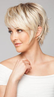 A short asymmetrical style with flared ends in the back