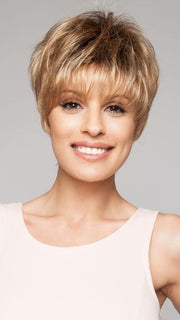 STOP HI TECH by Ellen Wille in GINGER ROOTED | Light Honey Blonde, Light Auburn, and Medium Honey Blonde Blend with Dark Roots