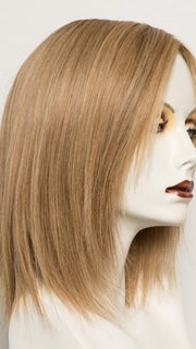 LIGHT BERNSTEIN ROOTED | Light Auburn, Light Honey Blonde, and Light Reddish Brown blend and Dark Roots