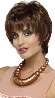 ELLE Wig by Envy in CINNAMON RAISIN | Medium Brown with Auburn and Cinnamon highlights