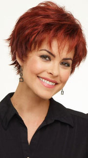 Genny by Envy Wigs : Color Dark Red (33 base with color 32 highlights - dark auburn with brighter red highlights)