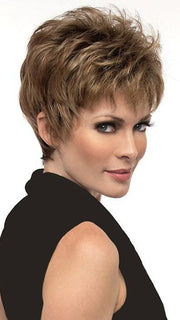 Jacqueline by Envy | Wispy bangs and the perfect layering to accentuate your cheekbones | Color: Chocolate Caramel