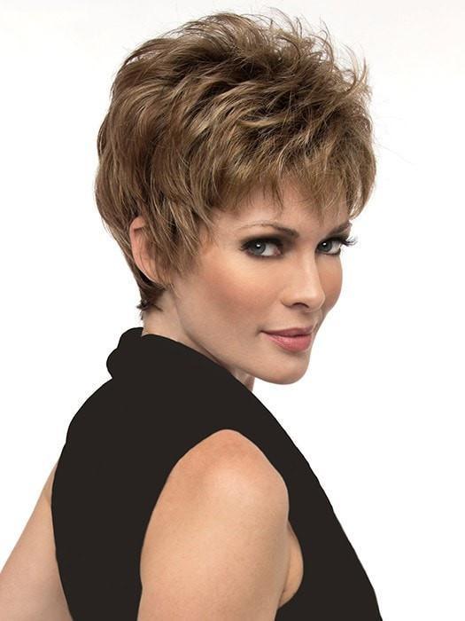 Jacqueline by Envy | Wispy bangs and the perfect layering to accentuate your cheekbones | Color: Chocolate Caramel