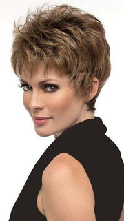 JACQUELINE PETITE by Envy in CHOCOLATE CARAMEL | Medium Brown with soft Red and Blonde highlights