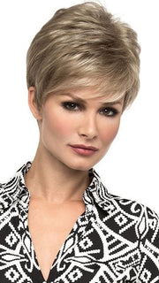 Jamie by Envy Wigs | Short, piecey layers all over with a little boost of volume at the crown | Color: Ginger Cream