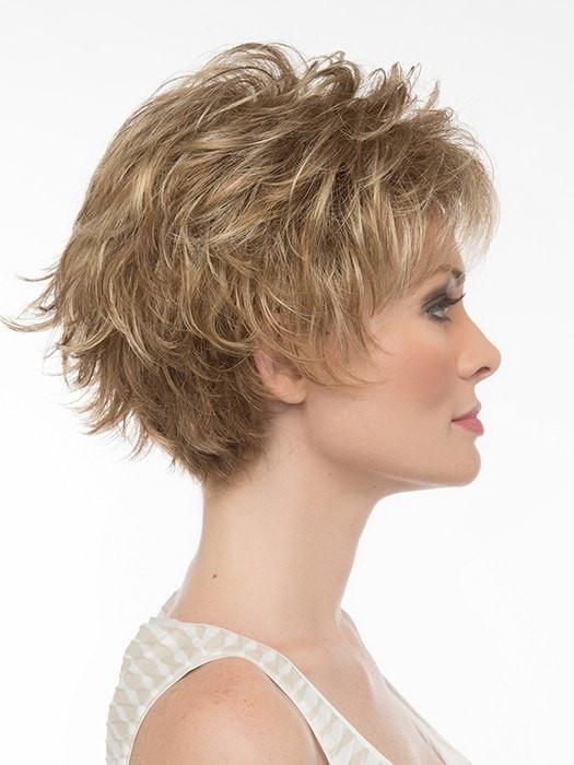 Feathered layers give this wig a voluminous look that can be styled sleek or spiked up | Color: Frosted