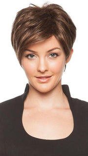 Shari by Envy is a short, trendy, and chic style. You can shake it and wear it tousled or smooth it down for a sophisticated look.