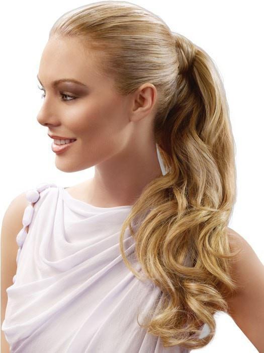 Color R14/88H = Golden Wheat: A Medium Blonde Streaked With Pale Gold Highlights | Long Wave Pony by hairdo