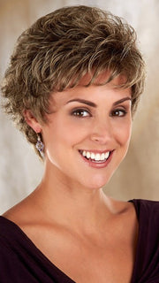 Olivia is a layered cut with crimp, curl, and texture.