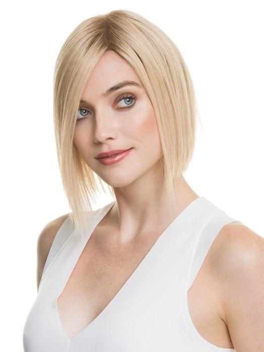 Color CHAMPAGNE/ROOTED = Light Ash Blonde, Medium Golden Blonde,and Medium Honey Blonde blend and Dark Roots | Delicate by Ellen Wille