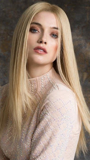OBSESSION by Ellen Wille in CHAMPAGNE ROOTED | Light Beige Blonde,  Medium Honey Blonde, and Platinum Blonde Blend with Dark Roots