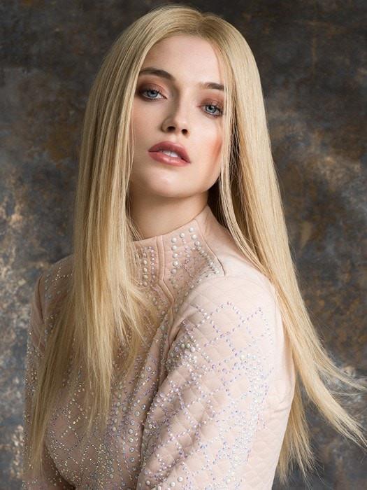 OBSESSION by Ellen Wille in CHAMPAGNE ROOTED | Light Beige Blonde,  Medium Honey Blonde, and Platinum Blonde Blend with Dark Roots