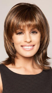 INFATUATION by Raquel Welch in SS829S+ SHADED HAZELNUT | Rich Medium Brown Evenly Blended with Ginger Blonde Highlights with dark roots