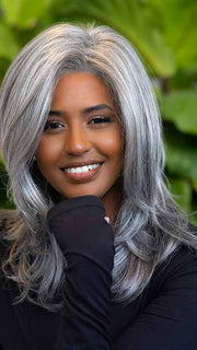 JODIE by Rene of Paris in SALT & PEPPER | 50/50 Blend of Pale Steel Grey and Deep Dark Charcoal Grey