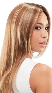 ZARA by Jon Renau in FS26/31S6 SALTED CARMEL | Medium Natural Red Brown with Red Gold Blonde Bold Highlights, Shaded with Brown