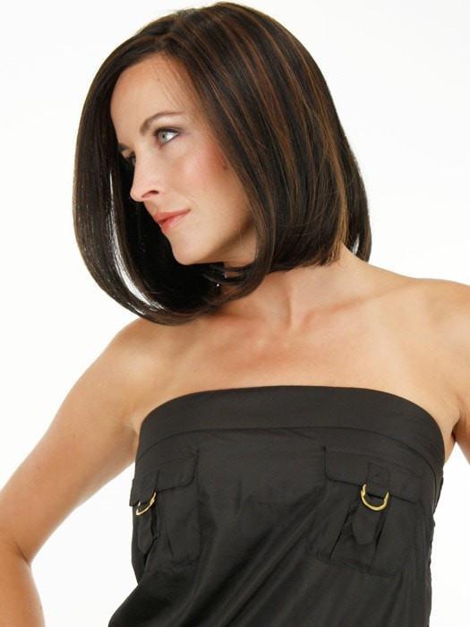 HAUTE by Jon Renau in 1BRH30 CHOCOLATE PRETZEL | Soft Black with 33% Gold-Red Highlights