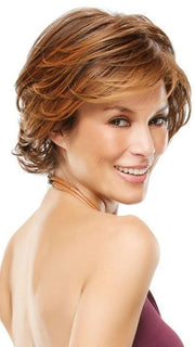 NAOMI by Jon Renau in 6F27 CARAMEL RIBBON | Dark Brown with Light Red-Gold Blonde Highlights and Tips