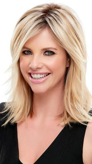 TOP NOTCH by Jon Renau in 12FS8 SHADED PRAILINE | Light Gold Blonde and Pale Natural Blonde Blend, Shaded with Dark Brown