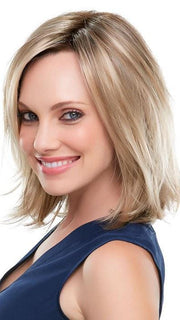 ROSIE by Jon Renau in 12FS8 SHADED PRALINE | Light Gold Blonde and Pale Natural Blonde Blend, Shaded with Dark Brown