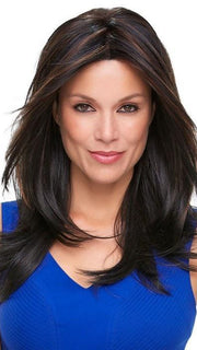 ALESSANDRA by Jon Renau in 1BRH30 CHOCOLATE PRETZEL | Soft Black with 33% Gold-Red Highlights