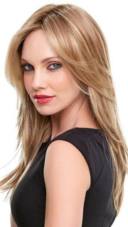 Long fringe frames the face 