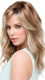 RACHEL by Jon Renau in 2FS8 SHADED PRALINE | Light Golden Brown, Light Natural Golden Blonde and Pale Natural Golden Blonde Blend w/ Dark Brown Roots