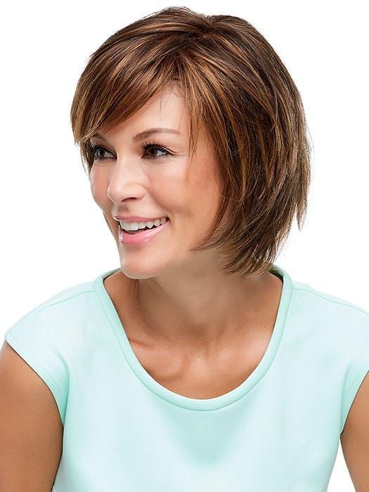 Hand-tied Cap with a Monofilament Top. | Color: 6F27 Brown with Light Red-Golden Blonde and Red Golden Blend