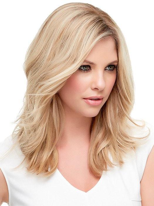 Allows you to part the hair in any direction | Color 12FS8 Light Golden Brown, Light Natural Golden Blonde & Pale Natural Golden Blonde Blend w/ Dark Brown Roots