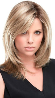 SANDRA by Jon Renau in 12FS8 SHADED PRALINE | Light Gold Brown, Light Natural Gold Blonde and Pale Natural Gold-Blonde Blend, Shaded with Medium Brown