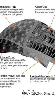 Lace Front & Monofilament Top | see Cap Construction chart for details